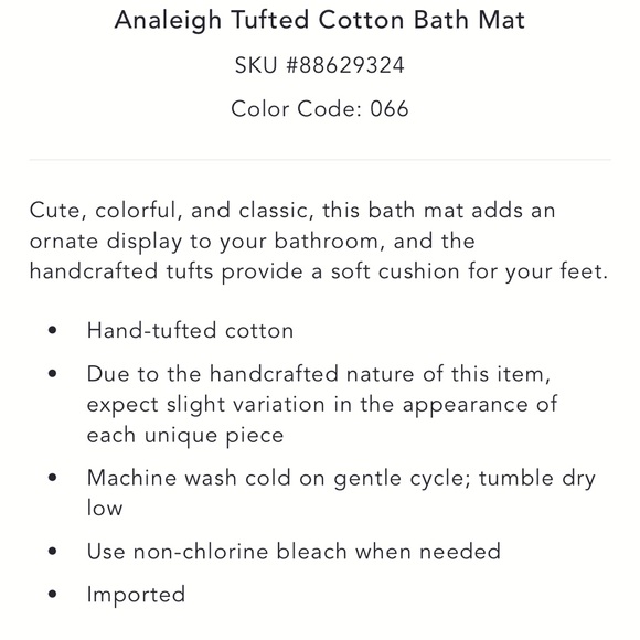 Anthropologie RARE Analeigh Tufted Cotton Bath Mats-Pink-2 Bath Mats - Picture 5 of 15